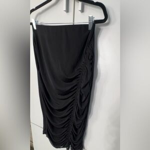 Calvin Klein Black Ruched Pencil Skirt